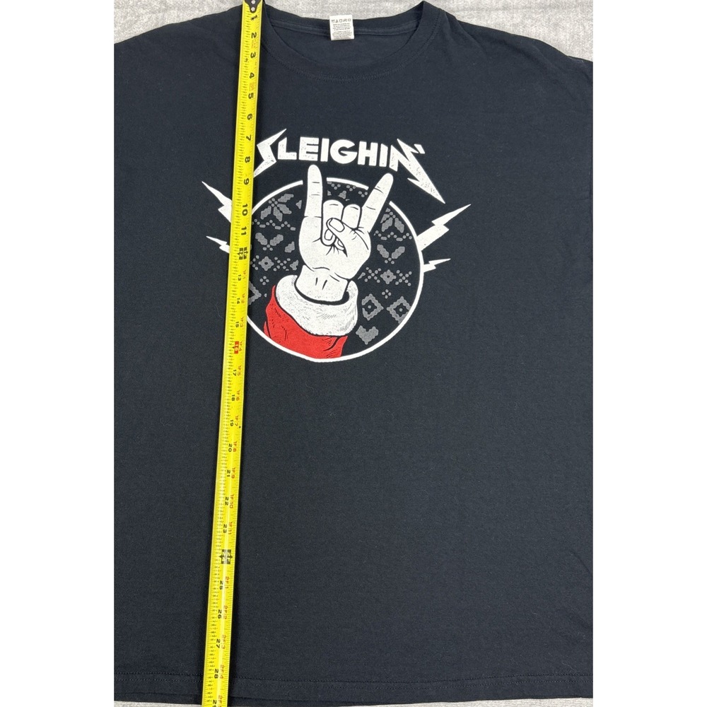 Fruit of the Loom HD Cotton T-Shirt XL Black Santa Rock Sleighin Crew Neck - Picture 5 of 7